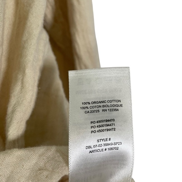 Wilfred Aritzia Size M Adda Gauzy Long Sleeve Button Up Blouse in Light Sand - Picture 7 of 9